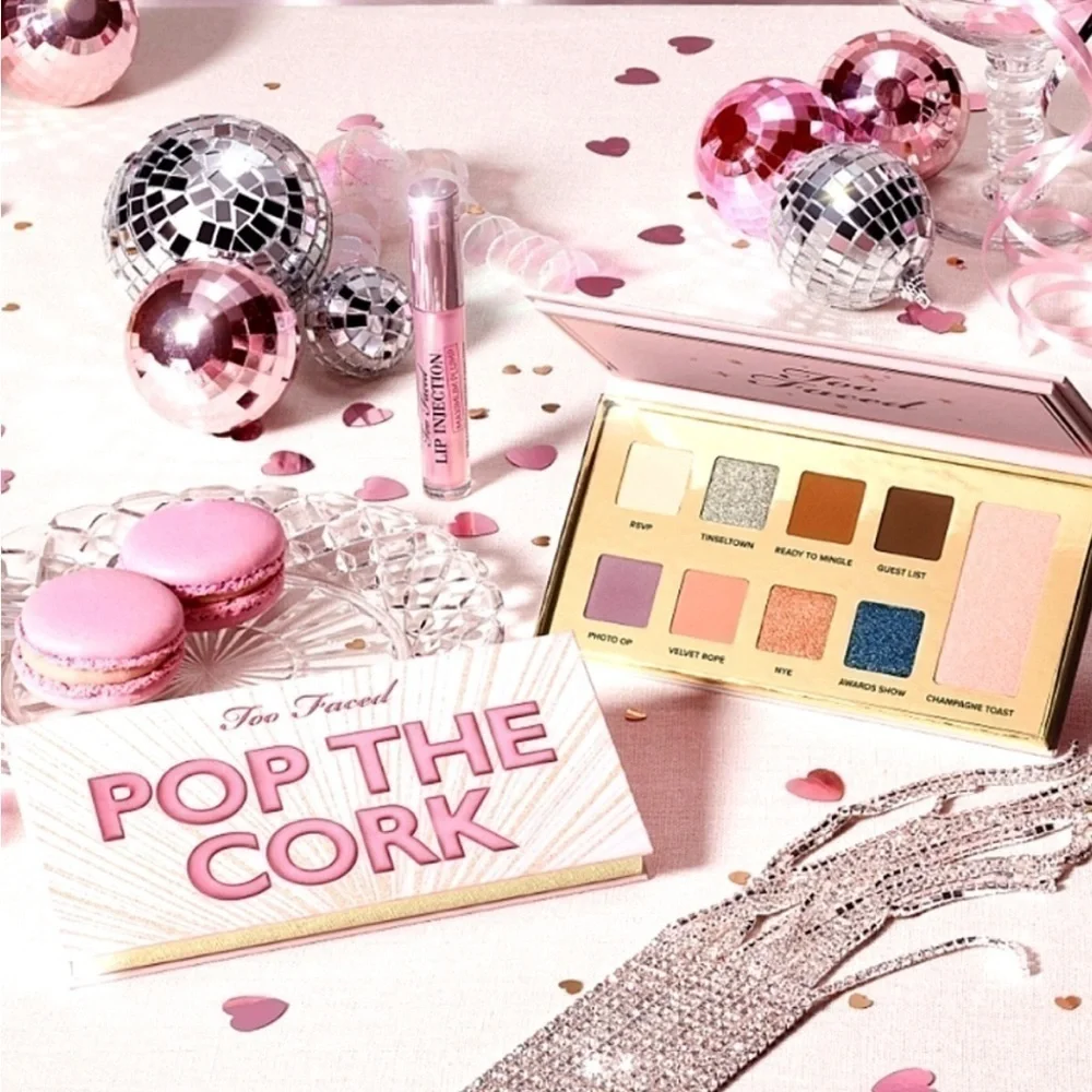 Too Faced Pop The Cork Makeup Set LIMITED EDITION with full size lip plump